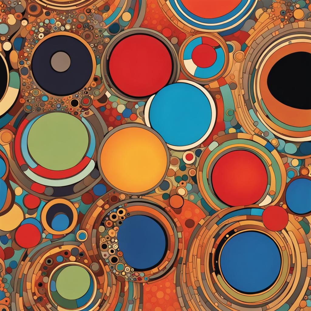 Abstract Circles Art in Kandinsky Style