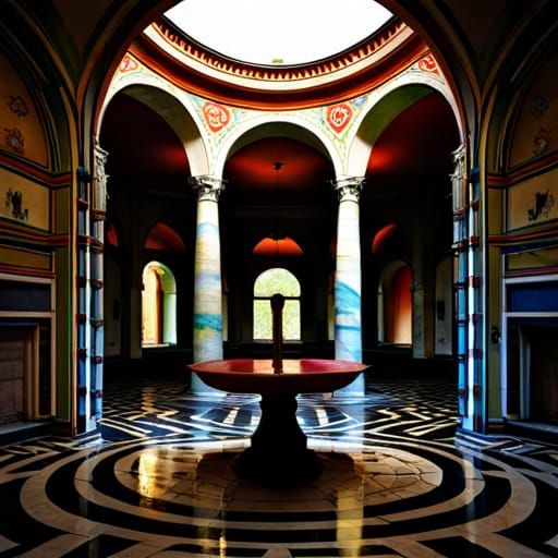 Atmospheric Digital Painting of Abandoned Roman Villa