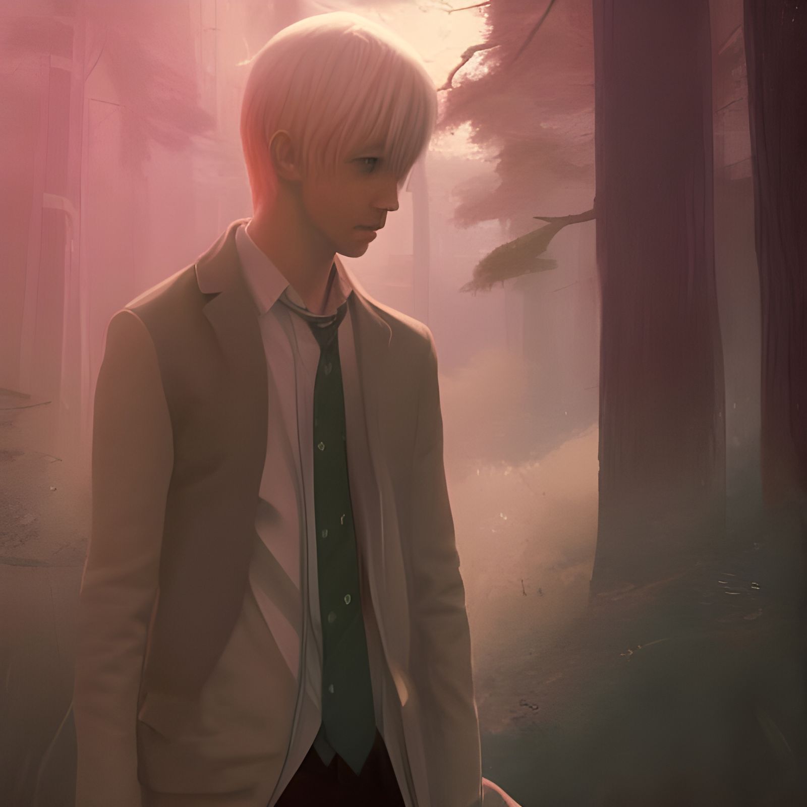 Draco Malfoy Anime Portrait by Makoto Shinkai