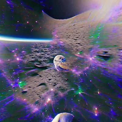 Detailed Moon in Dark Space Digital Art