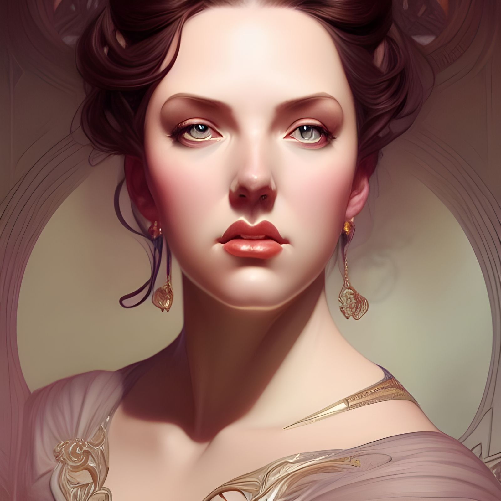Elegant Fantasy Portrait in Digital Painting Style