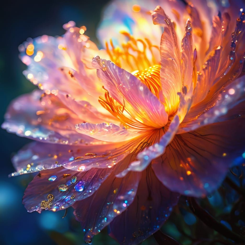 Cosmic Being Creates Nature in Pre-Raphaelite Style