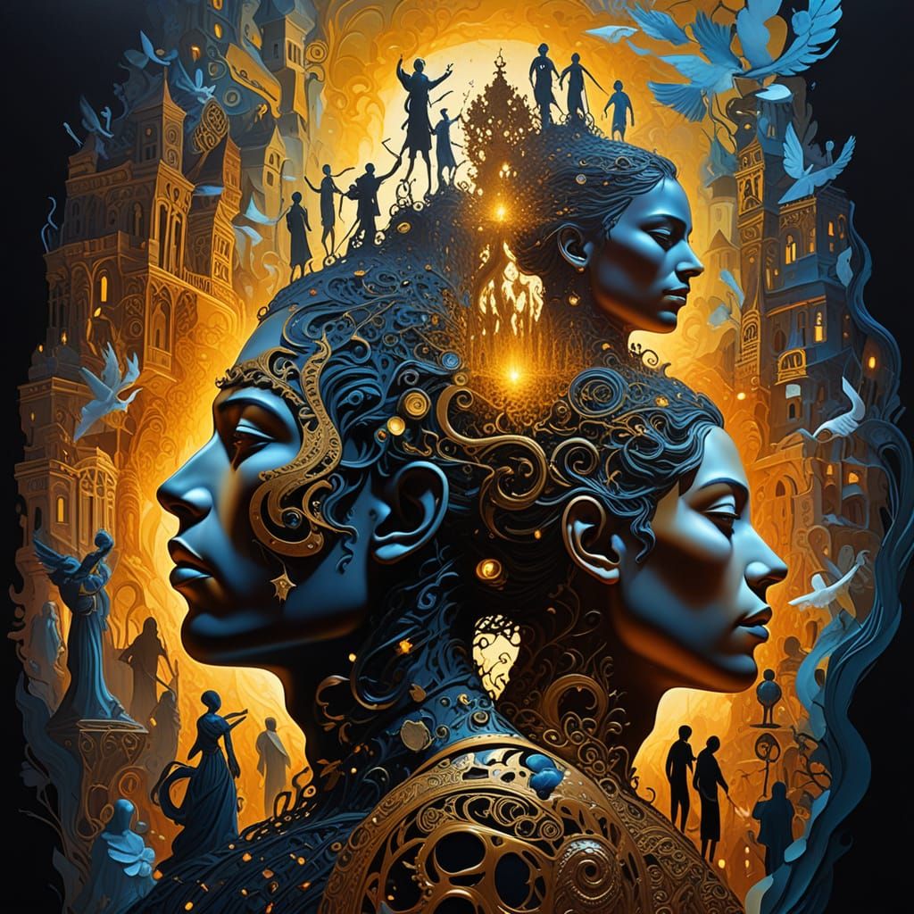 Surreal Souls in Spiritual Formation as 3D Collage