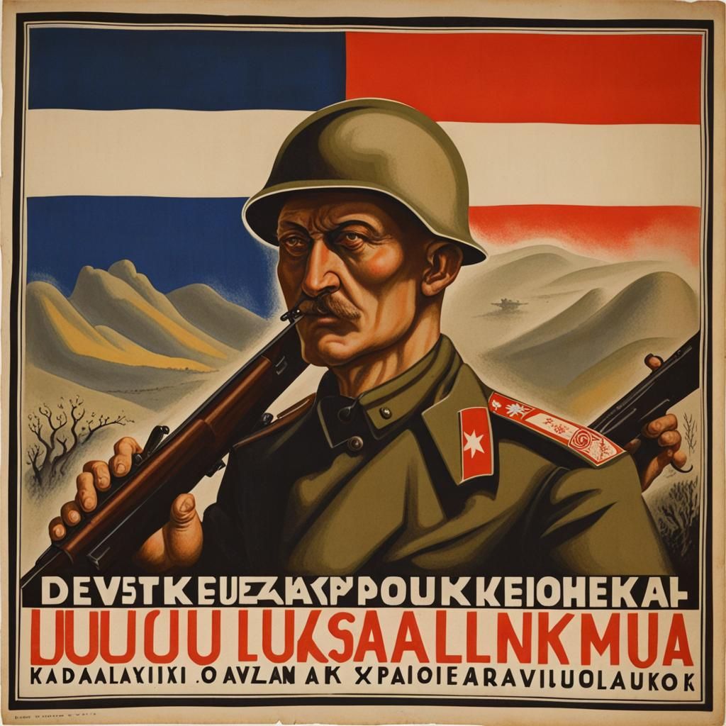 Slovak War Propaganda Poster with Text