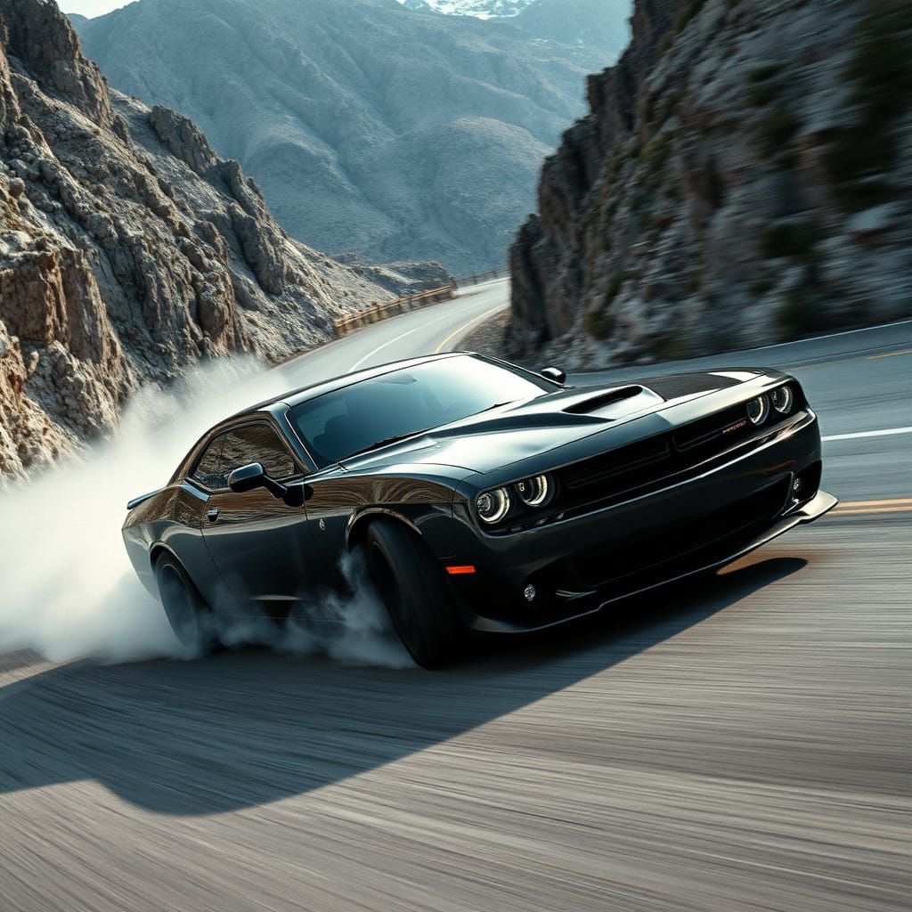 Sleek Dodge Charger Drifts Treacherous Mountain Road
