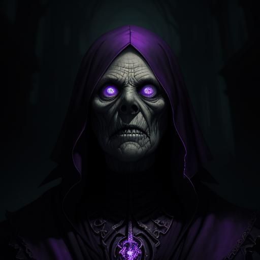 Scary Haunted Granny in Dark Fantasy Style