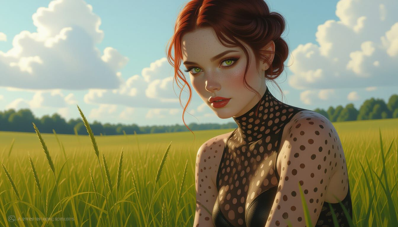 Spotted Woman in Dark Fantasy Art Style