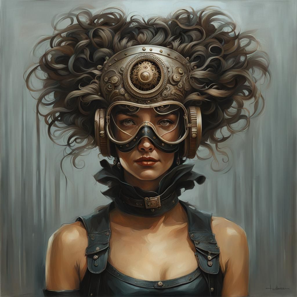 Woman in Mask, Surrealist Science Fiction Art