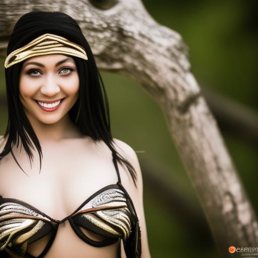 Smiling Sorceress in Sharp Focus, Professional Photography