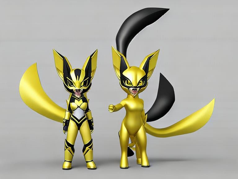 Digimon Renamon fusion with Gatomon