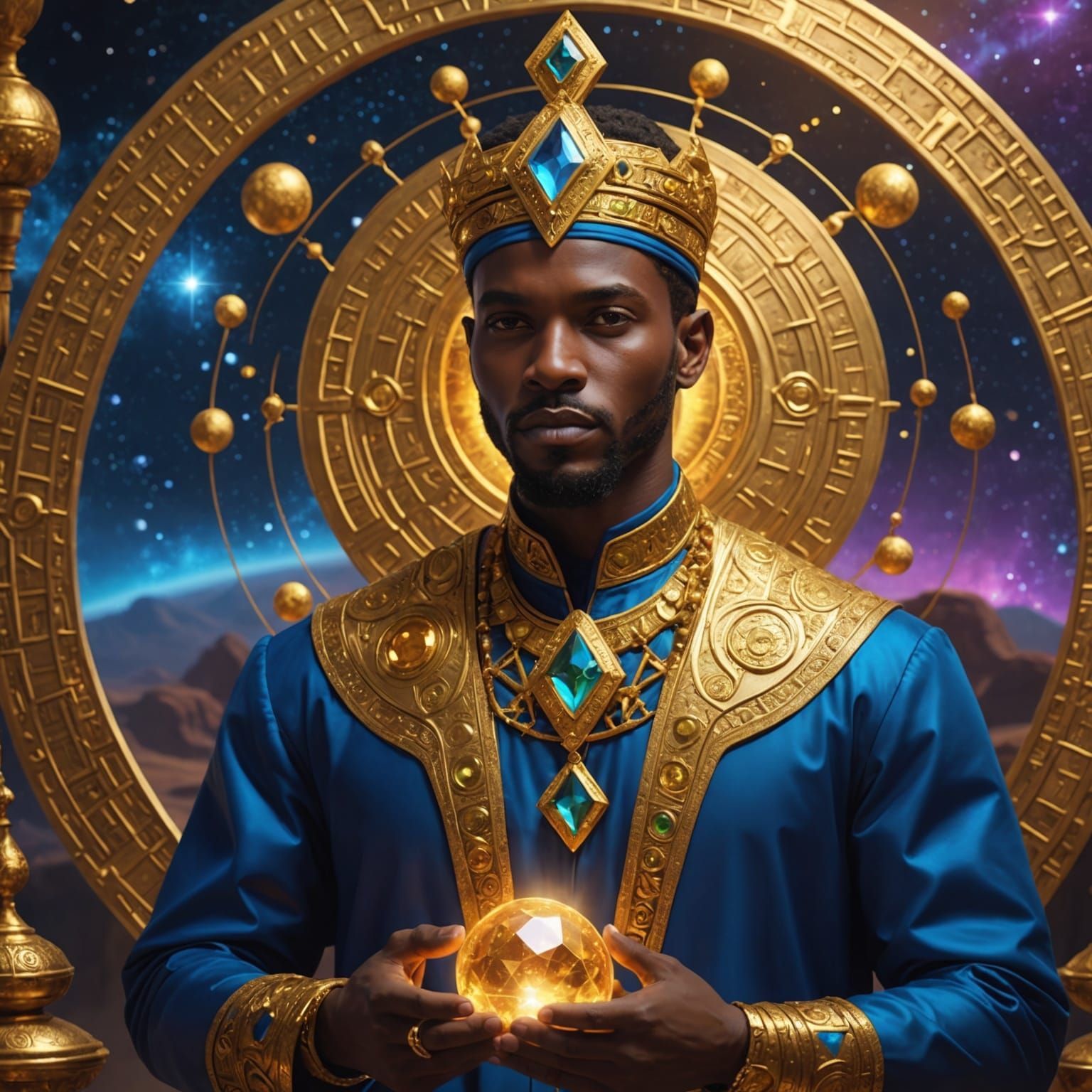 African Prince Alchemist: Holographic Cosmic Masterpiece