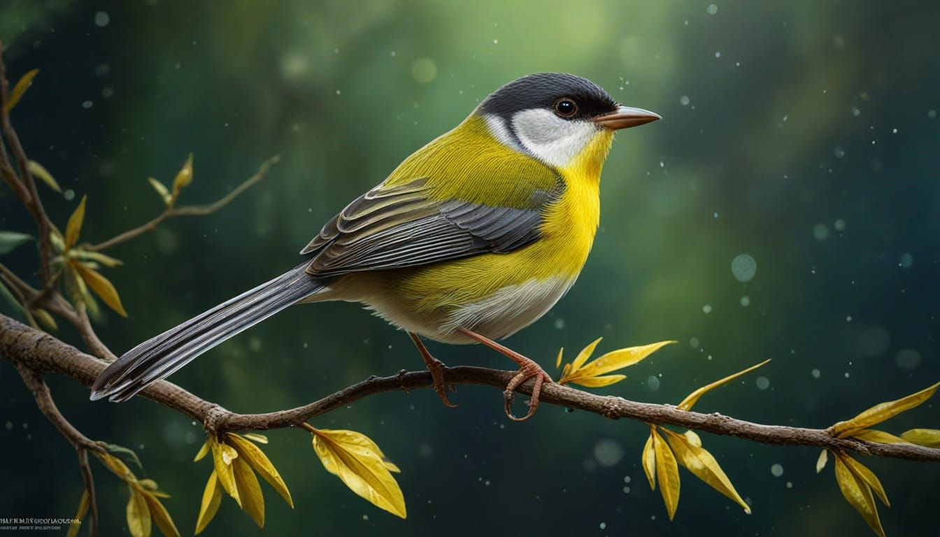 Yellow-Breasted Apalis Bird Detailed Splash Art
