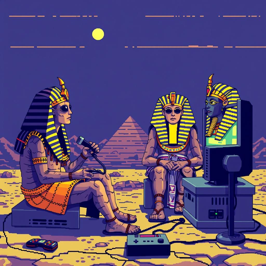 Pharaohs Game Night: 16-bit Pixel Art