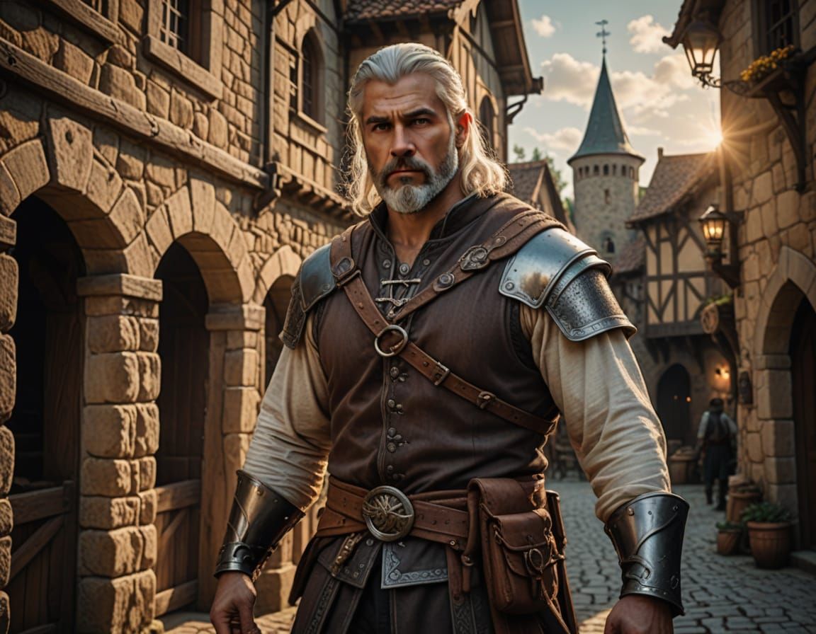 Medieval Fantasy Hero in Golden Hour