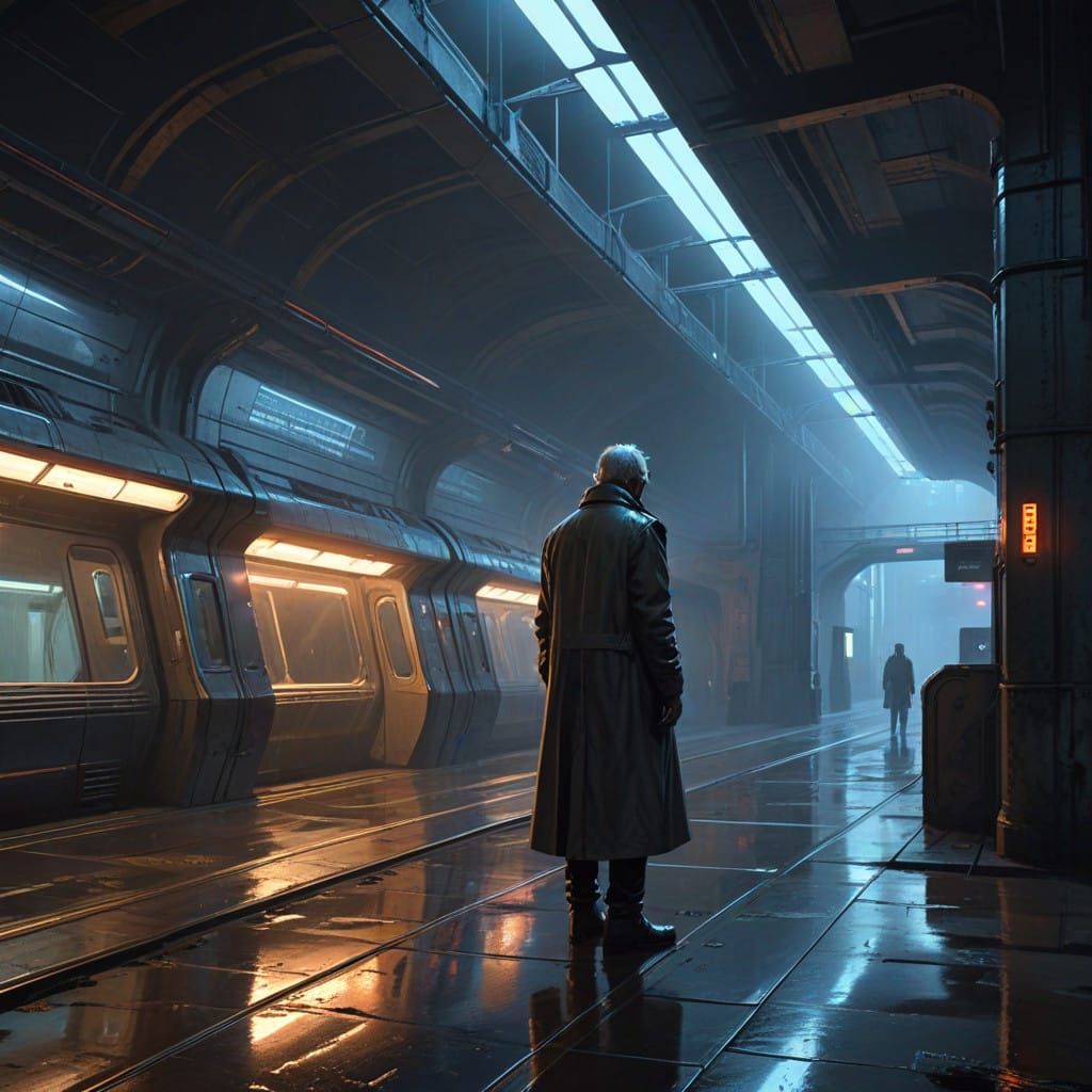 Futuristic Subway Station in a World of Industrial Brutalism