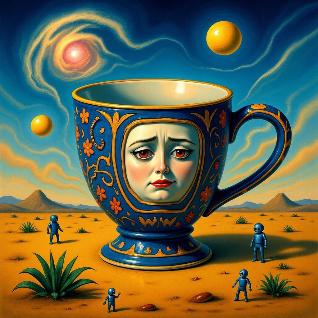 Sentient Stained Glass Teacup on Alien World