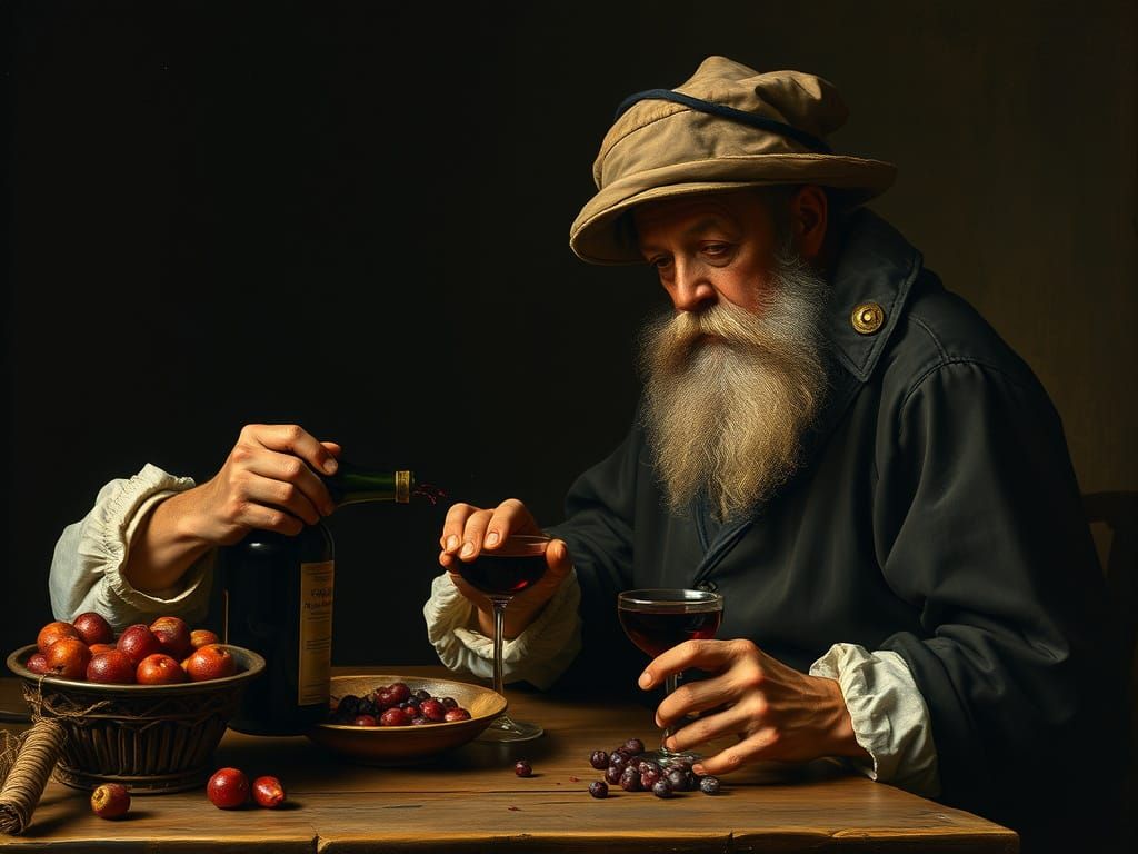 Baroque Merchant in Drunken Reverie