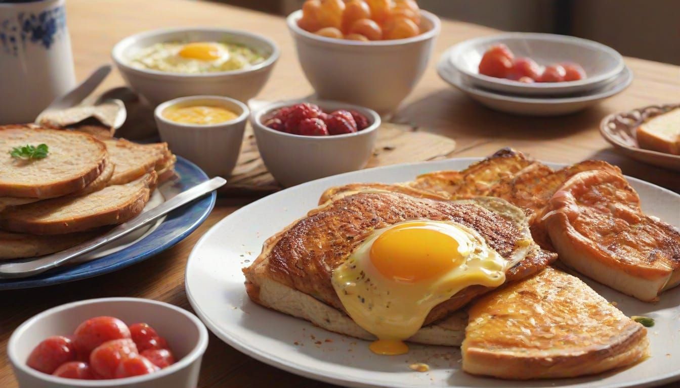 Anime Brunch Scene in Studio Trigger Style