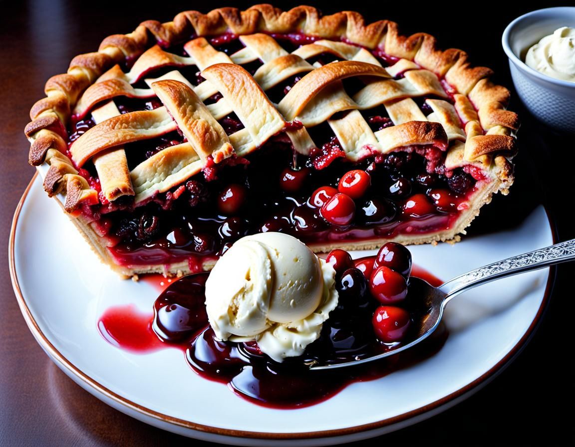 Cherry Pie and Ice Cream Culinary Delight