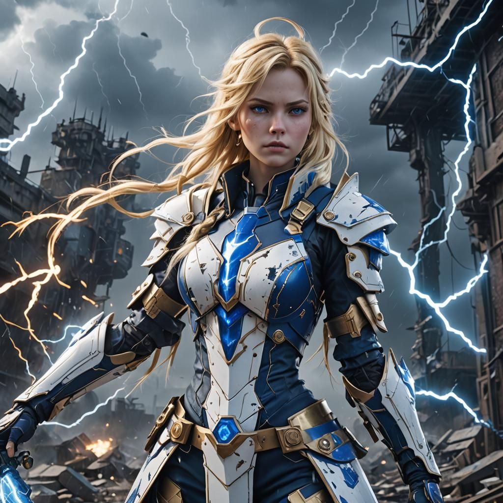 Dystopian Sci-Fi Anime Armorer in Storm