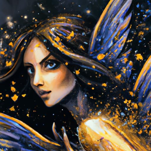 Beautiful Fairy Portrait with Twinkling Wings