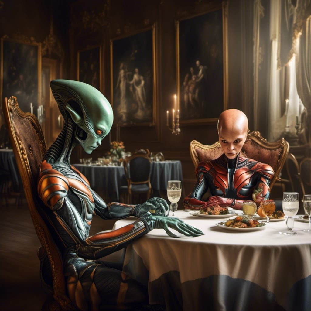 Art History Characters Party With Aliens