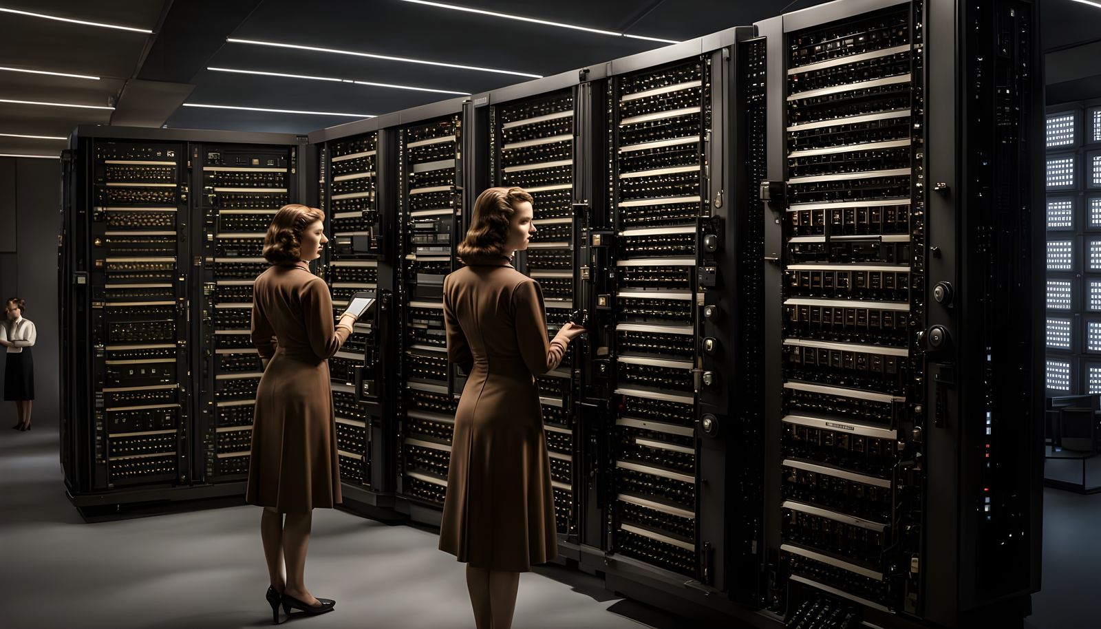 ENIAC Computer 1945 w/ Two Operators