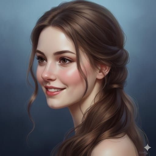Norse Beauty Portrait with Shy Smile in Ethereal Mist