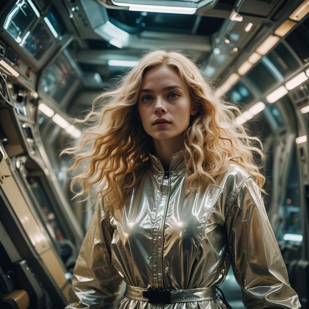 Blonde Fairy in Spaceship: Cinematic Film Still