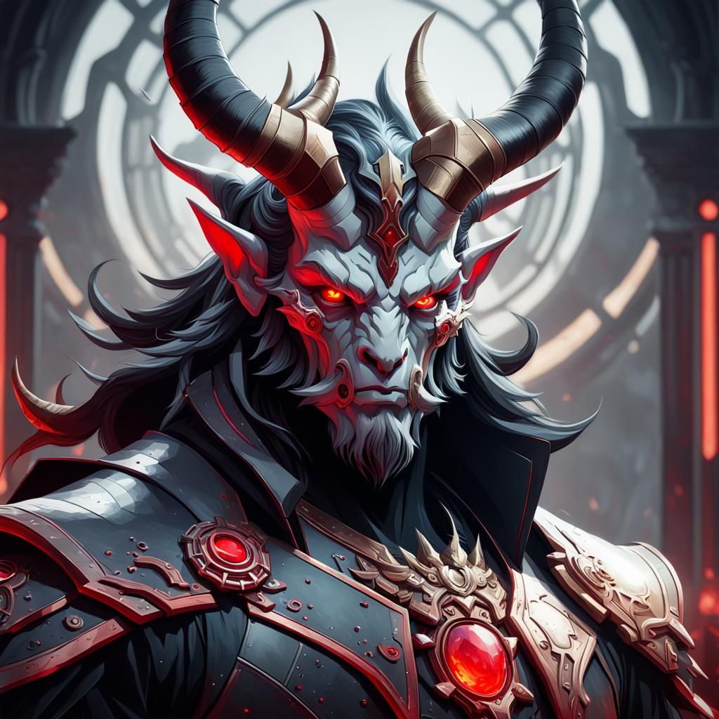 Menacing Shadow Figure with Red Eyes, Digital Art