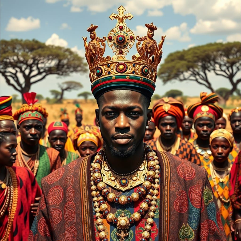 African Prince Coronation in Traditional Attire