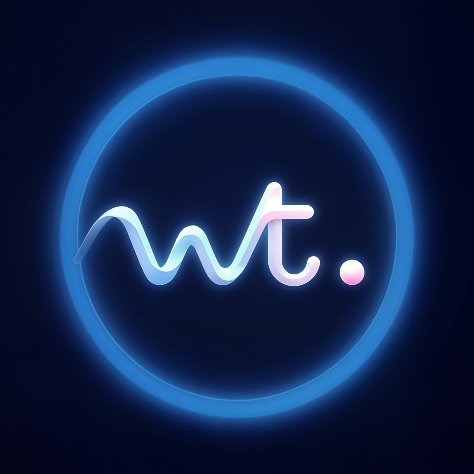 Modern Logo with Sound Wave 'W' in Gradient Circle