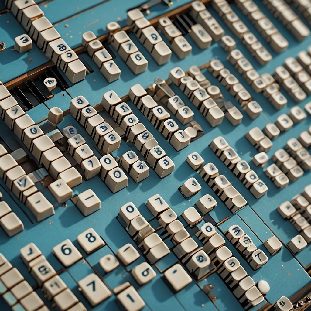 Surreal Piano Key Matrix Mouth Close-Up