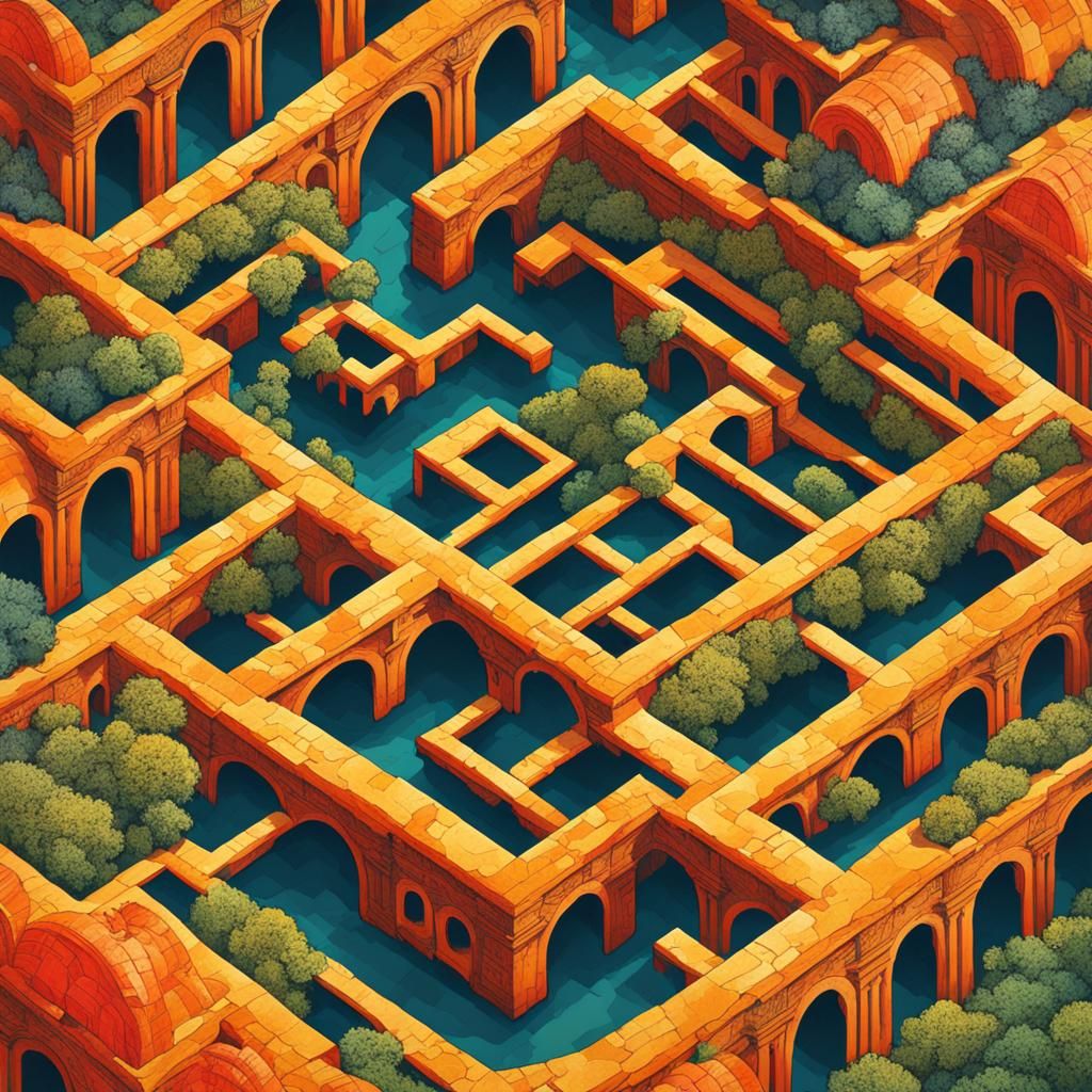 Labyrinthine Garden Inspired by Escher and Piranesi