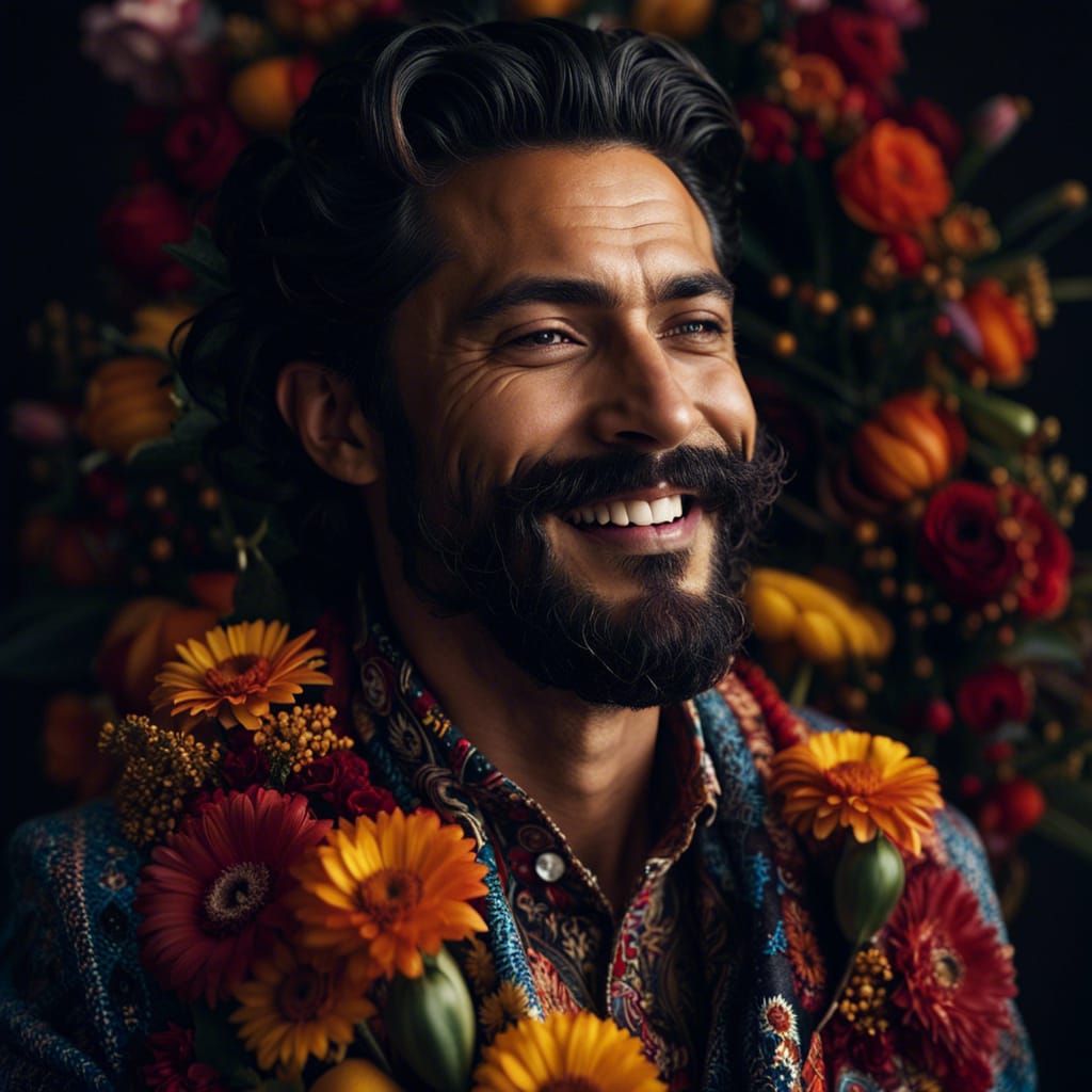 Happy Mexican Man Portrait with Outdoor Glow