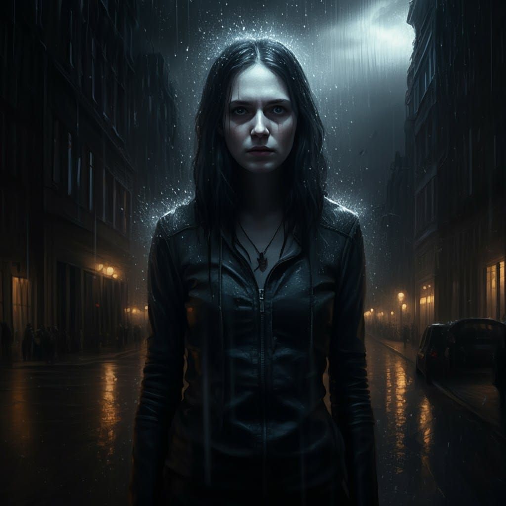 Dramatic Hurricane Scene in Dark Moody Style