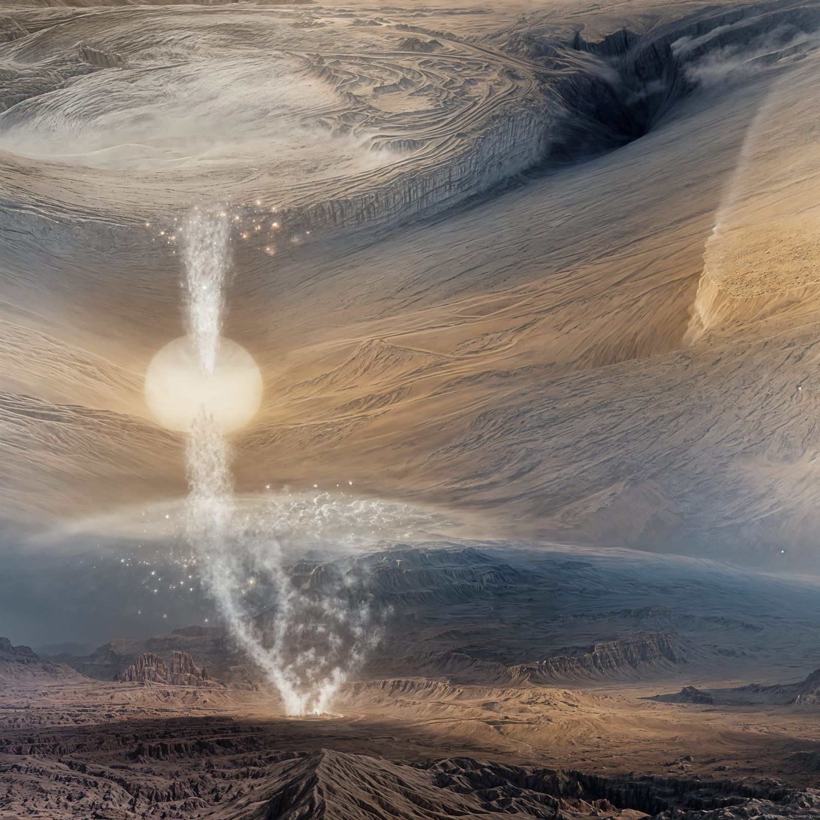 Gigantic Fractal Structure on Desolate Landscape