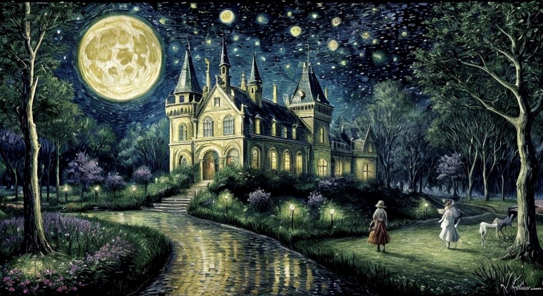 Handsome Prince and Horse in Fantasy Castle Scene