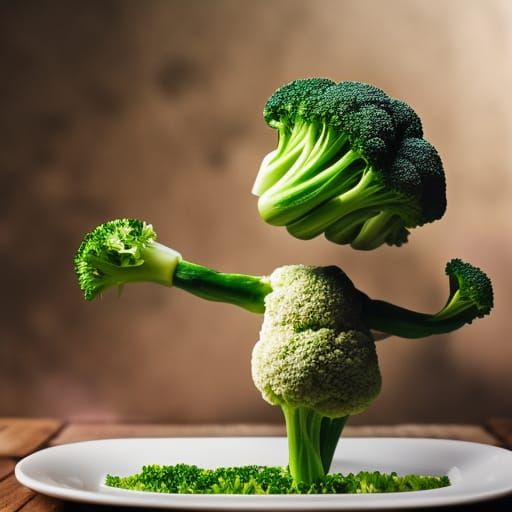 Brocoli dancing on plate
