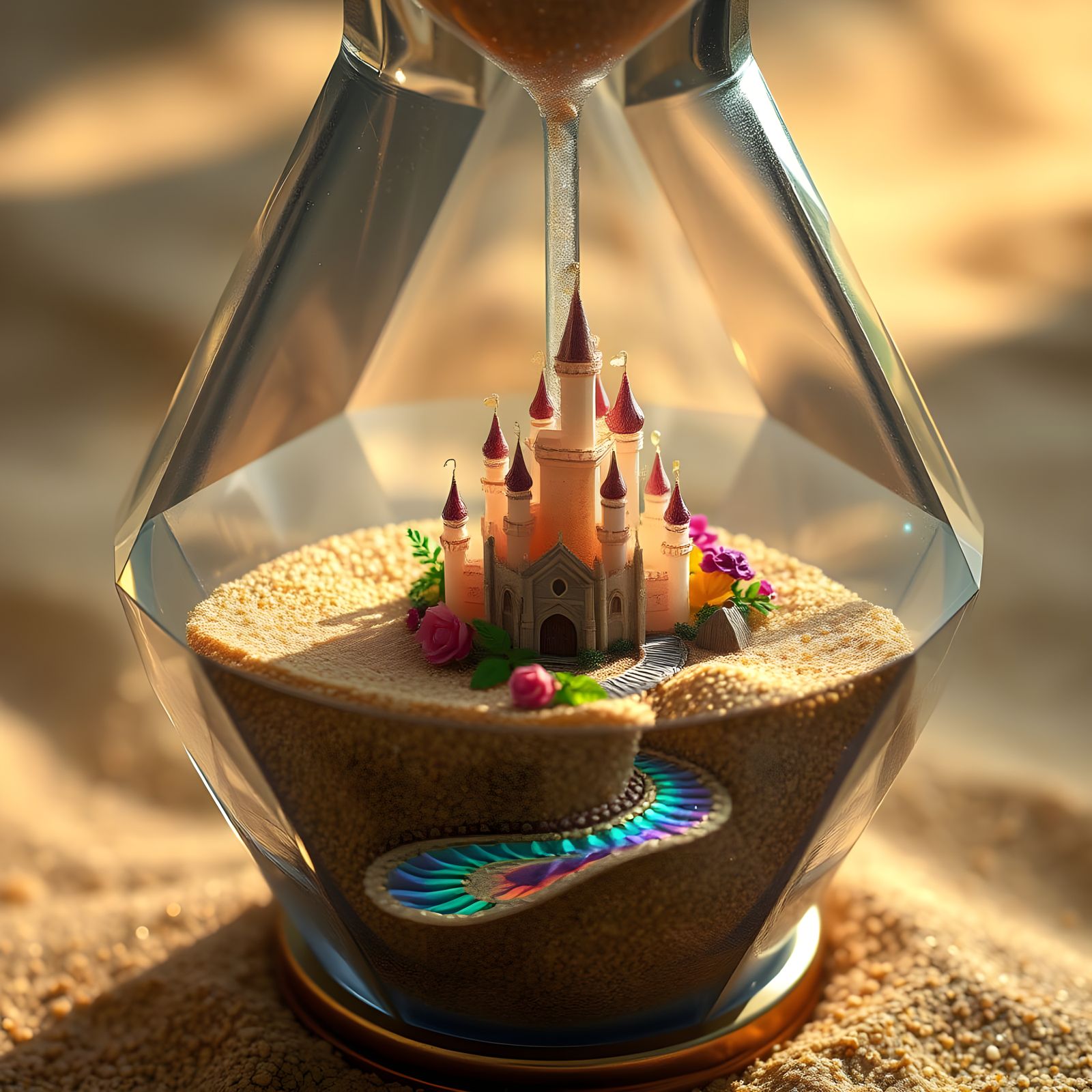 Whimsical World Inside a Diamond Hourglass: Sandora's Golden...