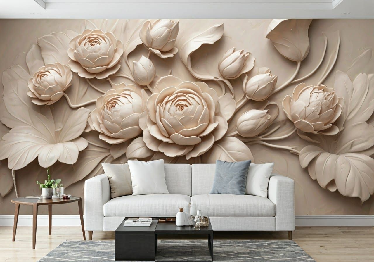 3D Floral Mural in Stunning Realism
