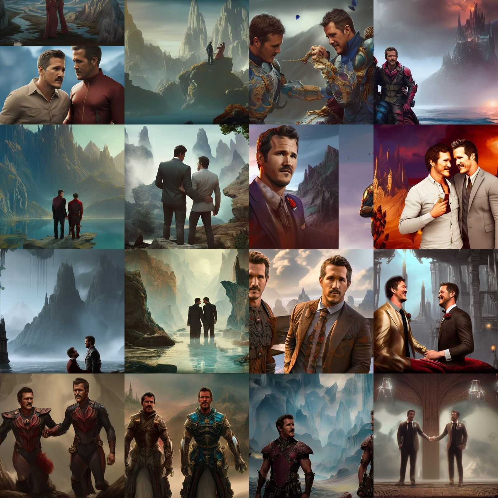 Gay Wedding Featuring Two Actors, Detailed Matte Painting