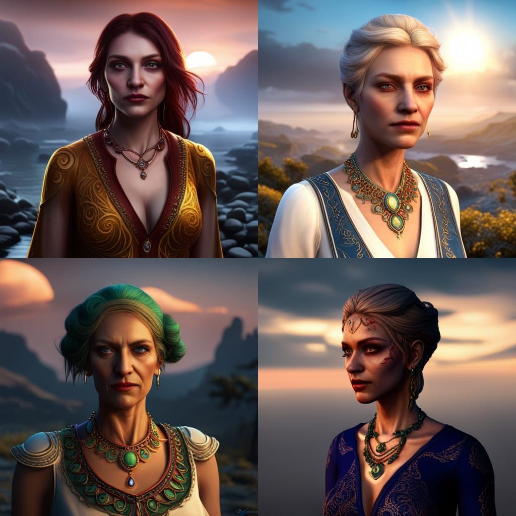 Sad Rich Woman with Fake Smile: Detailed Matte Painting