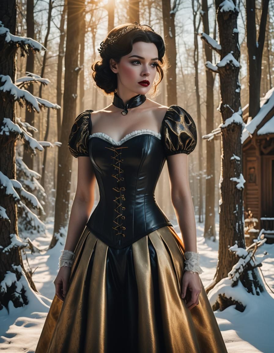 Ethereal Snow White in Winter Wonderland Cinematic Portraitu...