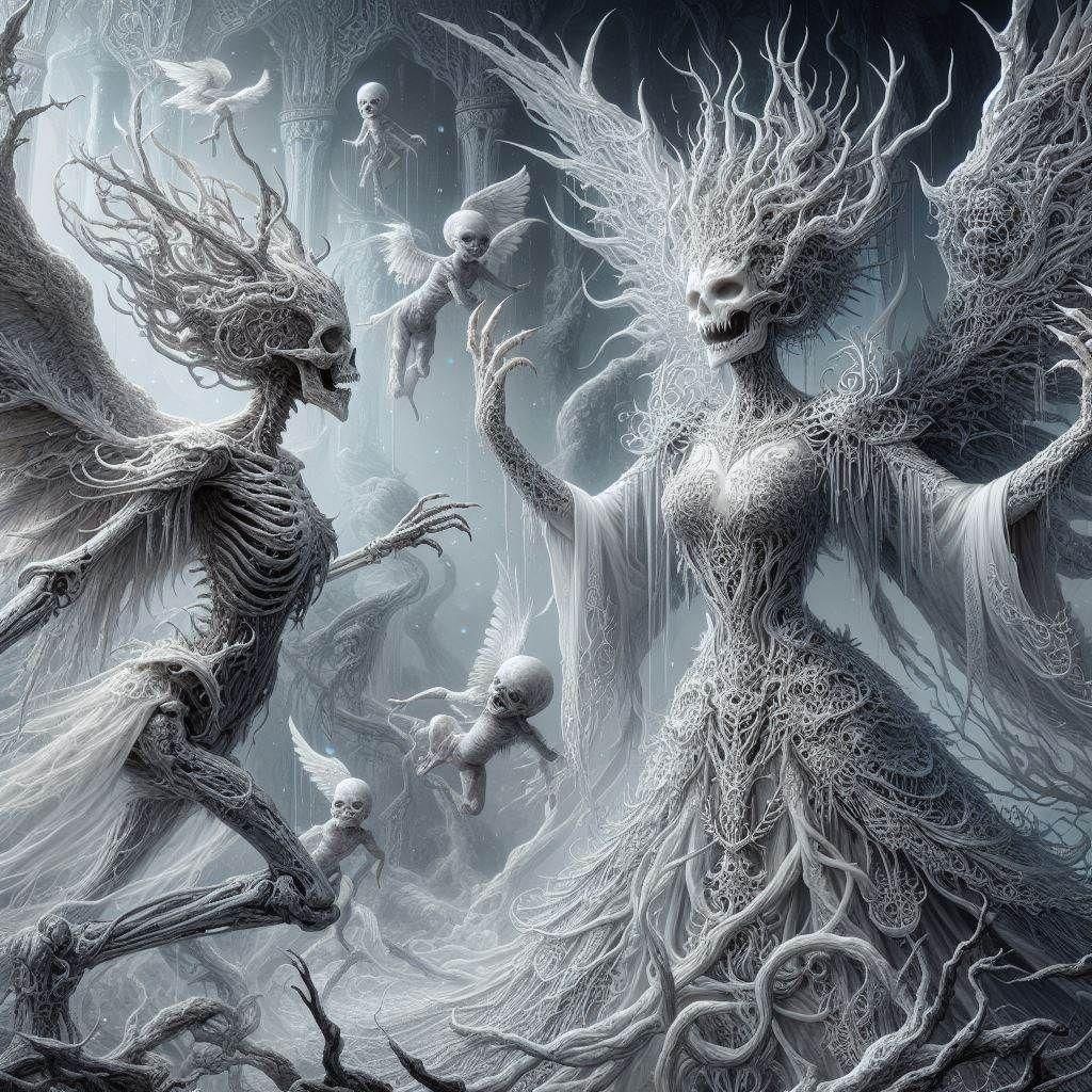 Fantasy Banshee in White: Dungeons and Dragons