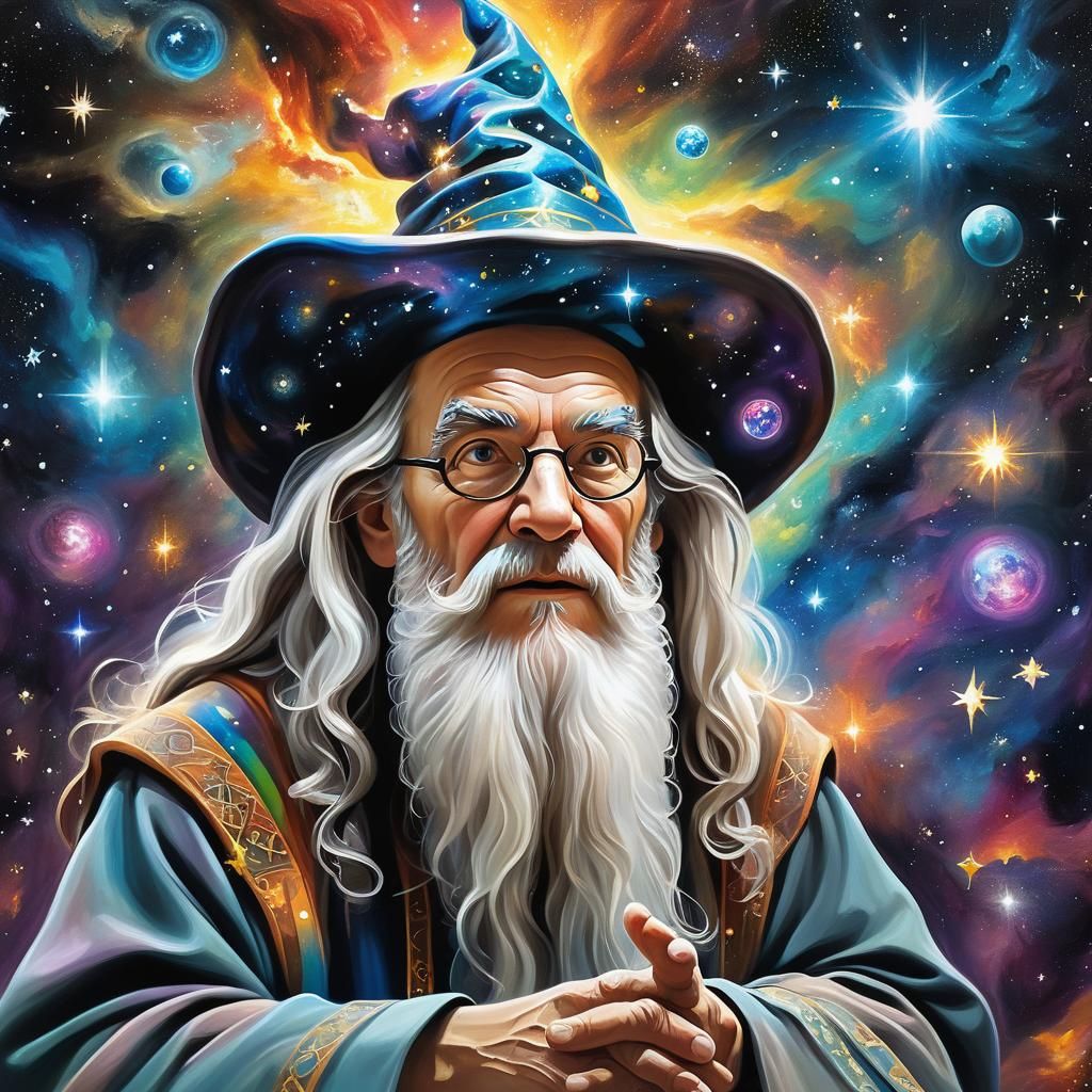 Wizard Professor Teaches Multiverse in Impasto Painting