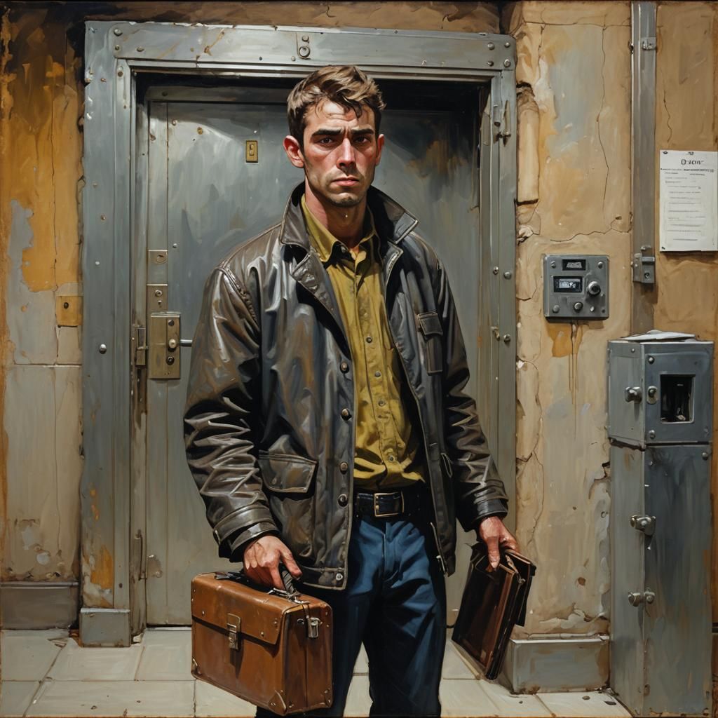 Bank Robber in Impressionistic Oil Painting