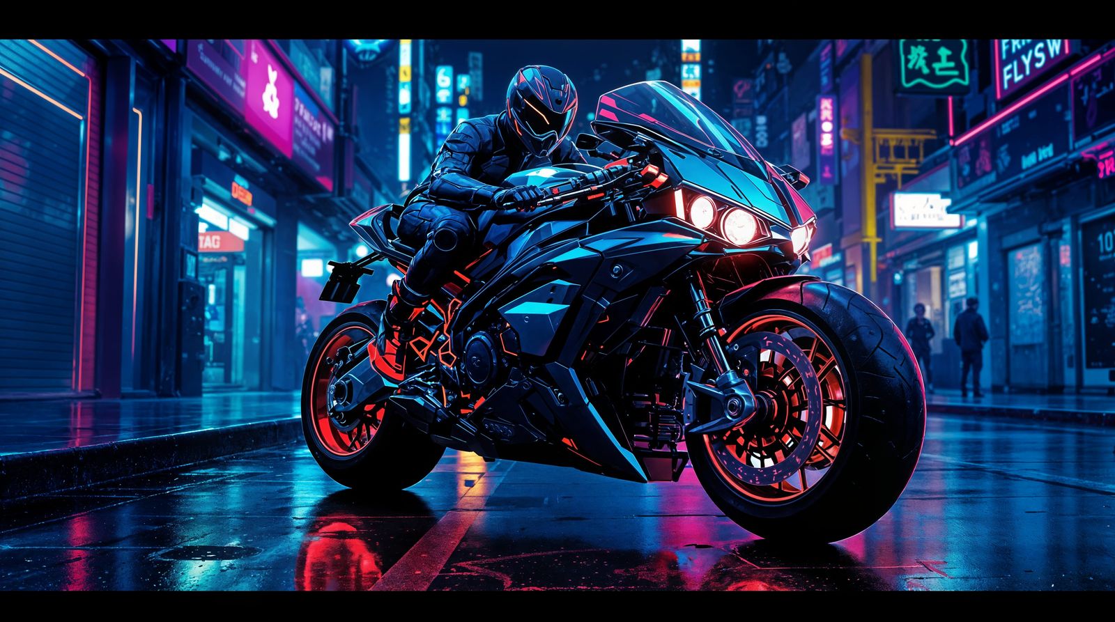 Cyberpunk Motorcycle with Unintentional Face