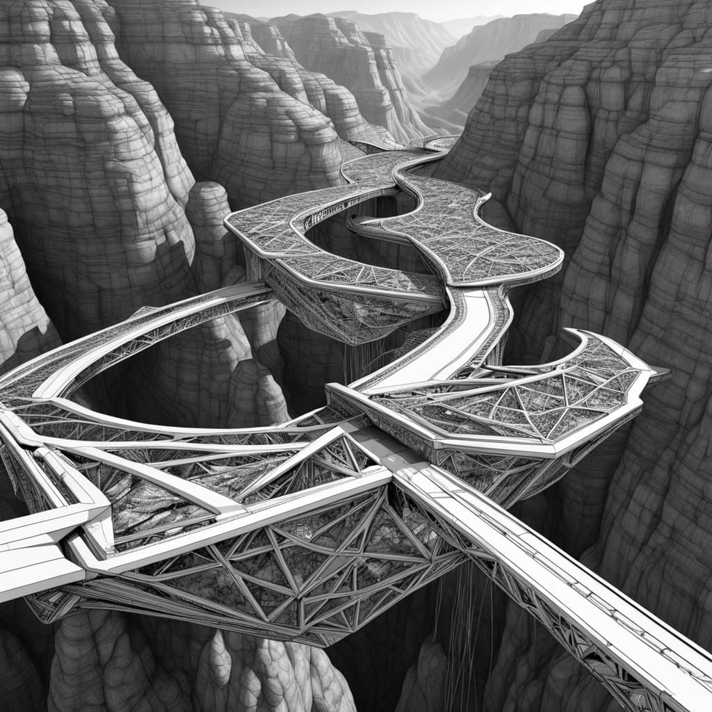 Futuristic interlocking bridges