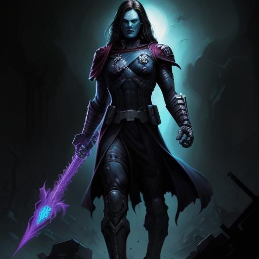 Necromancer Super Soldier in Comic Book Art Style
